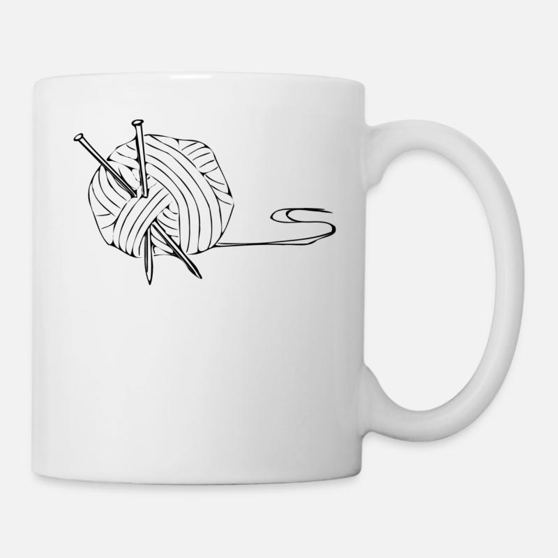 Stricken Stricknadeln wolle Geschenkidee Geschenk - Tasse - Weiß