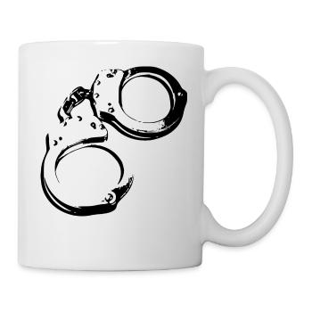 Handschellen Handfesseln Polizei Handfessel - Tasse - Weiß - Rechts