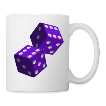 Cube purple with white numbers - Mug - white - Right