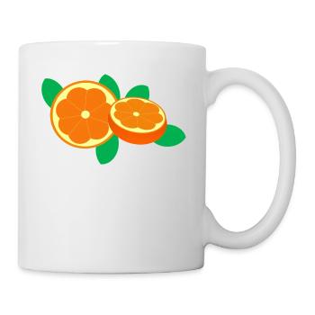 Orange Obst Frucht Frisch Gesund Geschenkidee - Tasse - Weiß - Rechts