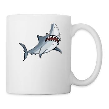 lustiger Haifisch - Tasse - Weiß - Rechts