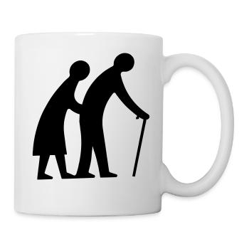 Old couple silhouette idée cadeau go - Mug blanc - blanc - Droite