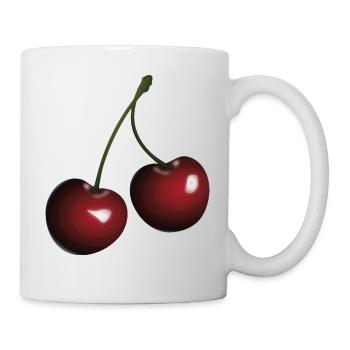 Kirschen - Tasse - Weiß - Rechts