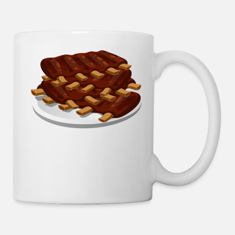 spare ribs fleisch schweinefleisch lebensmittel - Tasse - Weiß