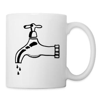 Klempner Wasserhahn - Tasse - Weiß - Rechts