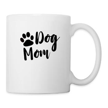 Dog mom with paw in black as a gift - Mug - white - Right