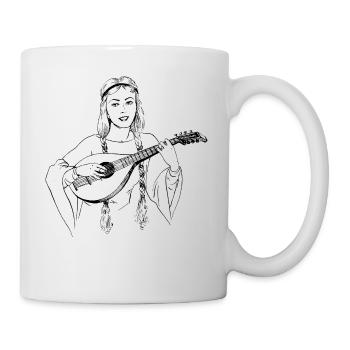 Woman playing lute - Tasse - Weiß - Rechts