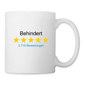 Behindert mit Bewertung - Tasse - Weiß - Rechts