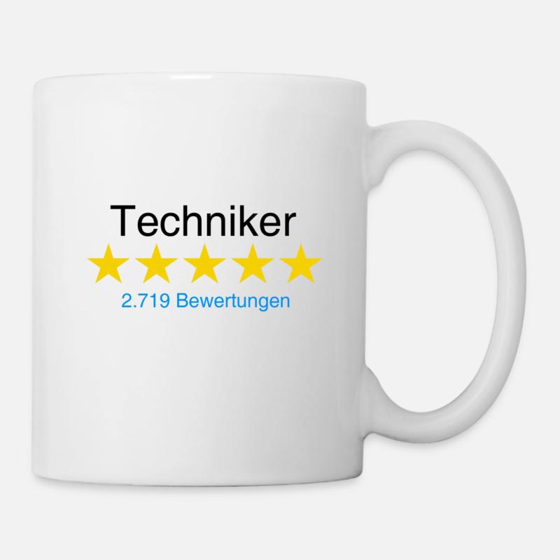 Techniker mit Bewertung - Tasse - Weiß