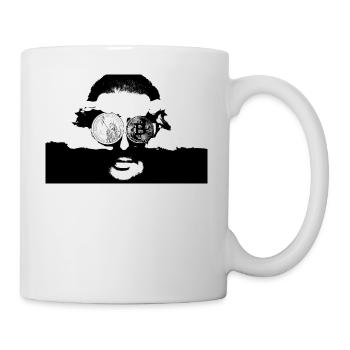 BitCoin et en dollars dans les yeux - Mug blanc - blanc - Droite