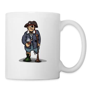 Pirate with wooden leg eye patch gift idea - Mug - white - Right
