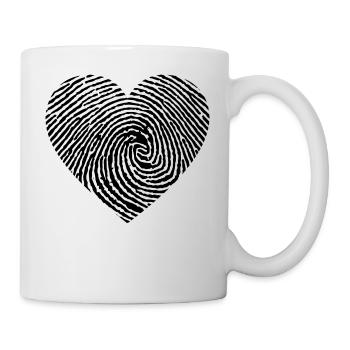 Herz aus einem Fingerabdruck - Tasse - Weiß - Rechts