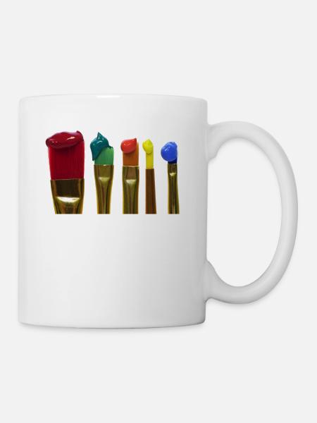 colored brush - Mug - white
