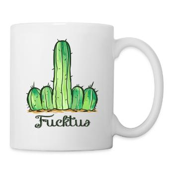 FUCKTUS Kaktus Pflanzen Sprüche Humor neu Geschenk - Tasse - Weiß - Rechts
