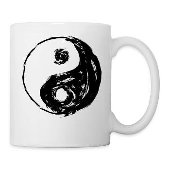 YIN und YANG ausgefranste cooles Aussehen - Tasse - Weiß - Rechts