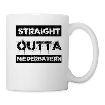 Straight Outta Niederbayern Bayern Geschenk Stadt - Tasse - Weiß - Rechts