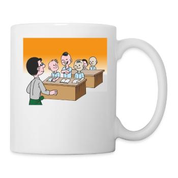 Schüler in der Klasse in der Schule - Tasse - Weiß - Rechts