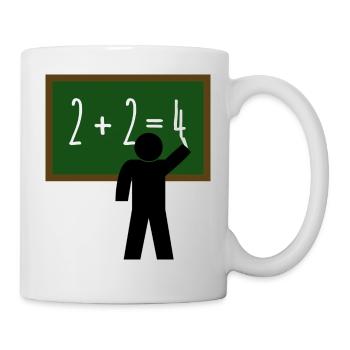 Lehrer Mathe Zahlen Tafel Schule - Tasse - Weiß - Rechts
