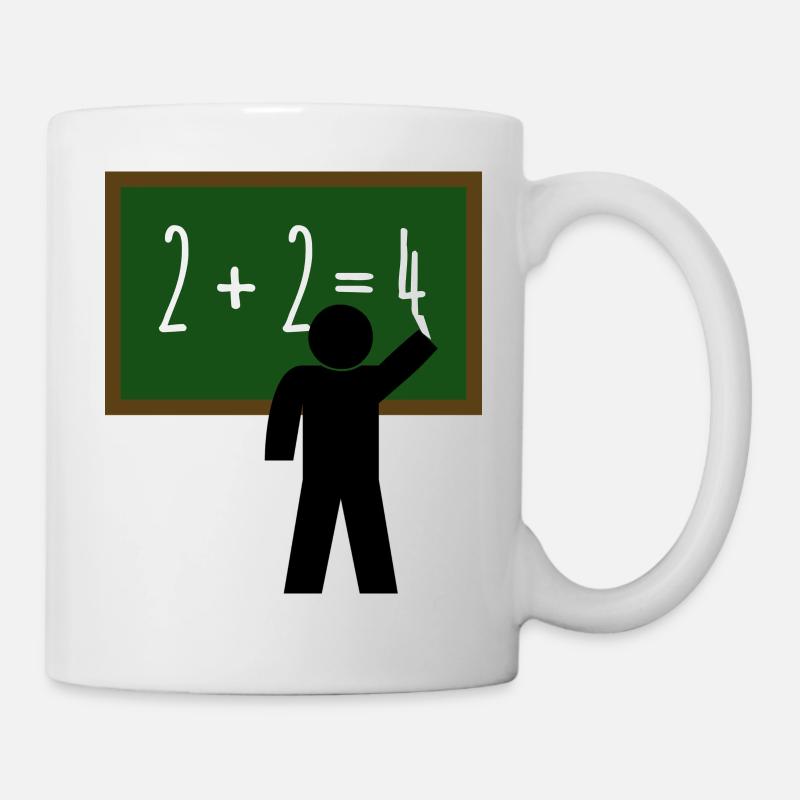 Lehrer Mathe Zahlen Tafel Schule - Tasse - Weiß