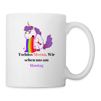 Einhorn Comic Sprüche Design - Tasse - Weiß - Rechts