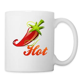 Chili Peperoni Hot Scharf Koch - Tasse - Weiß - Rechts