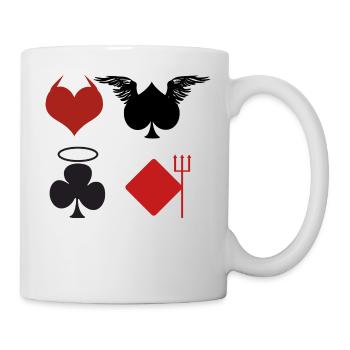 Spielkarten Engel Teufel Poker Geschenk - Tasse - Weiß - Rechts