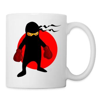 Ninja Boxer japanisch Comic Manga Geschenk - Tasse - Weiß - Rechts