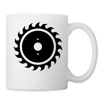 Kreissäge Sägeblatt Werkzeug Tischler Geschenk - Tasse - Weiß - Rechts