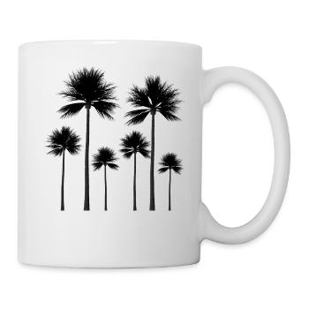 Palmen Silhouette Sommer Geschenk - Tasse - Weiß - Rechts