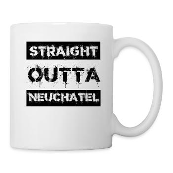 Straight Outta Neuchatel Schweiz Geschenk Stadt - Tasse - Weiß - Rechts