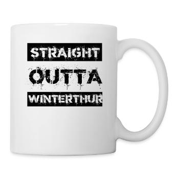 Straight Outta Winterthur Schweiz Geschenk Stadt - Tasse - Weiß - Rechts
