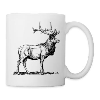 Hirsch - Tasse - Weiß - Rechts