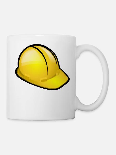 Schutz Helm - Tasse - Weiß