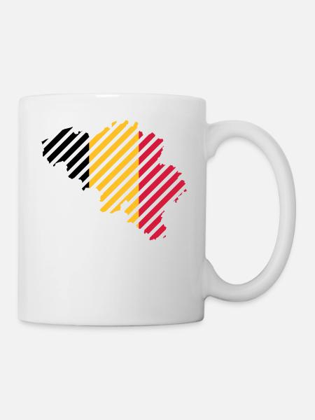 pays rayé Belgique - Mug blanc - blanc