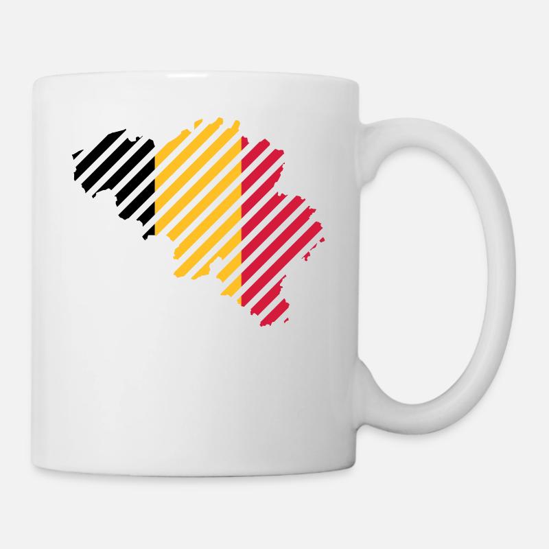 pays rayé Belgique - Mug blanc - blanc