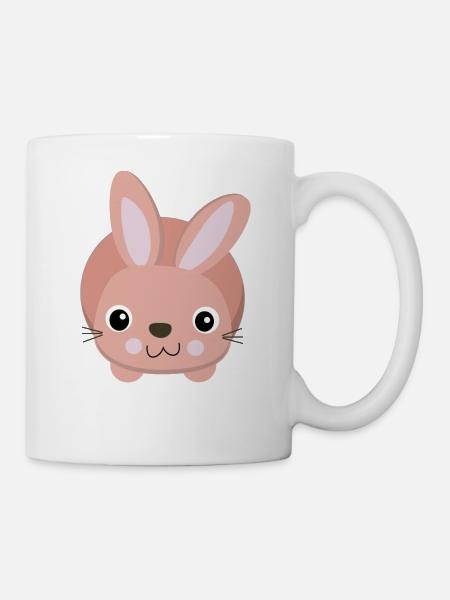 süßes rosa Häschen - Mug blanc - blanc