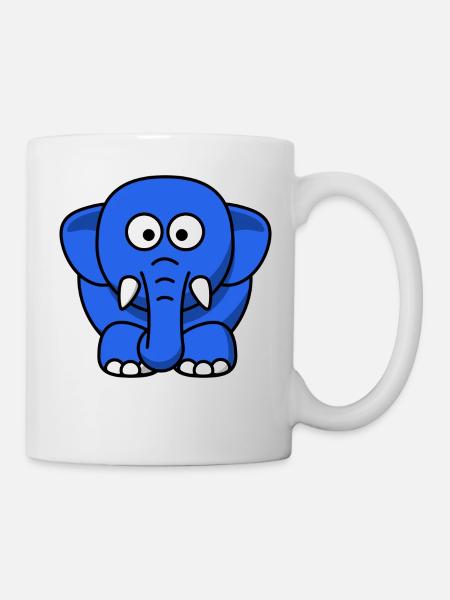 blauer Elefant - Mug blanc - blanc