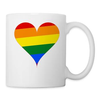 Herz Regenbogen Flagge Geschenk - Tasse - Weiß - Rechts