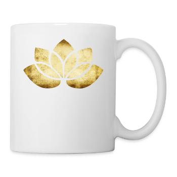 yoga lotus flower gold - Mug - white - Right