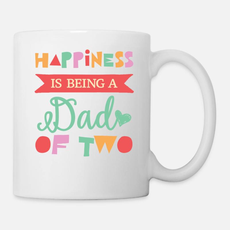 Heureusement, il est d'être un père de deux enfants - Mug blanc - blanc