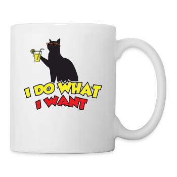 Katzenshirt: Ich mache was ich will! - Tasse - Weiß - Rechts