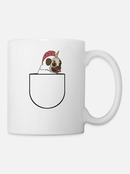 Hund in Einhorn Kostüm in Bauchtasche Geschenk - Tasse - Weiß