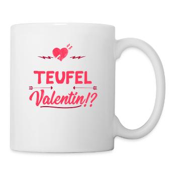 Wer zum Teufel ist Valentin? - Valentinstag Liebe - Tasse - Weiß - Rechts