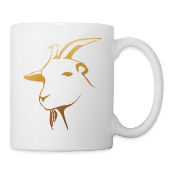 Ziege - Ziegenkopf - Ziegenbock - Tasse - Weiß - Rechts