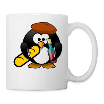 kleiner Pinguin in Frankreich - Tasse - Weiß - Rechts