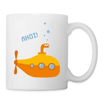 Unterwasser Comic U-Boot - Tasse - Weiß - Rechts