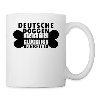 Deutsche Dogge Hunde Shirt Geschenk - Tasse - Weiß - Rechts