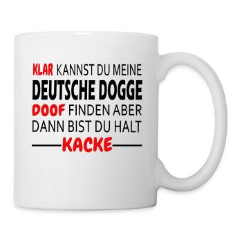Deutsche Dogge Hunde Shirt Geschenk - Tasse - Weiß - Rechts