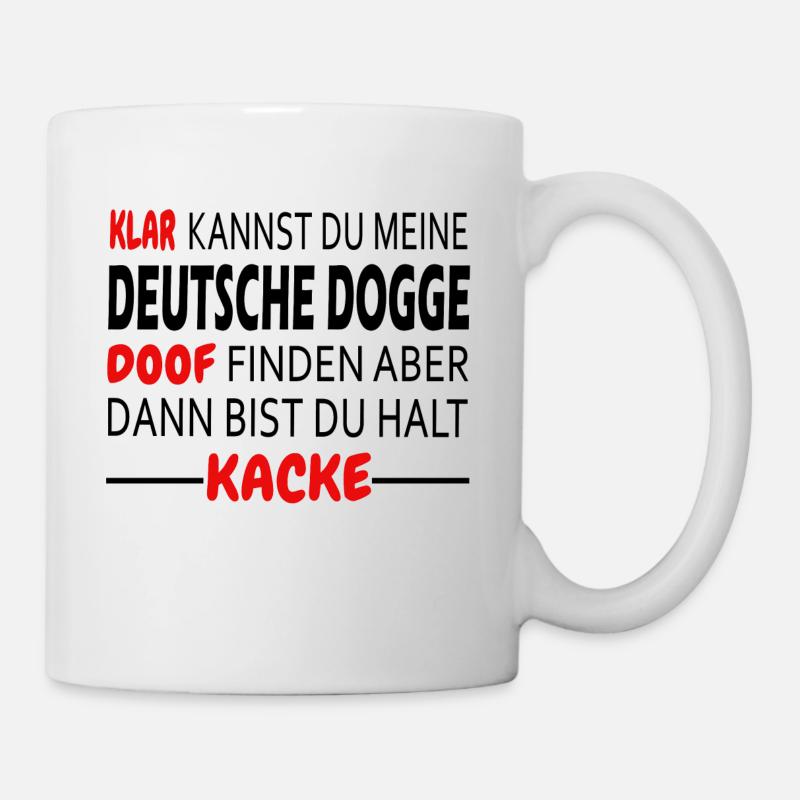 Deutsche Dogge Hunde Shirt Geschenk - Tasse - Weiß