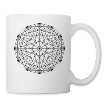Geometrie Ornament - Tasse - Weiß - Rechts